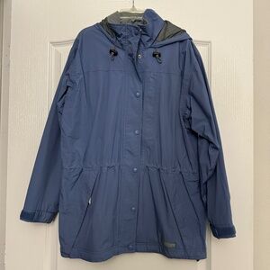 REI women's rain jacket blue size medium